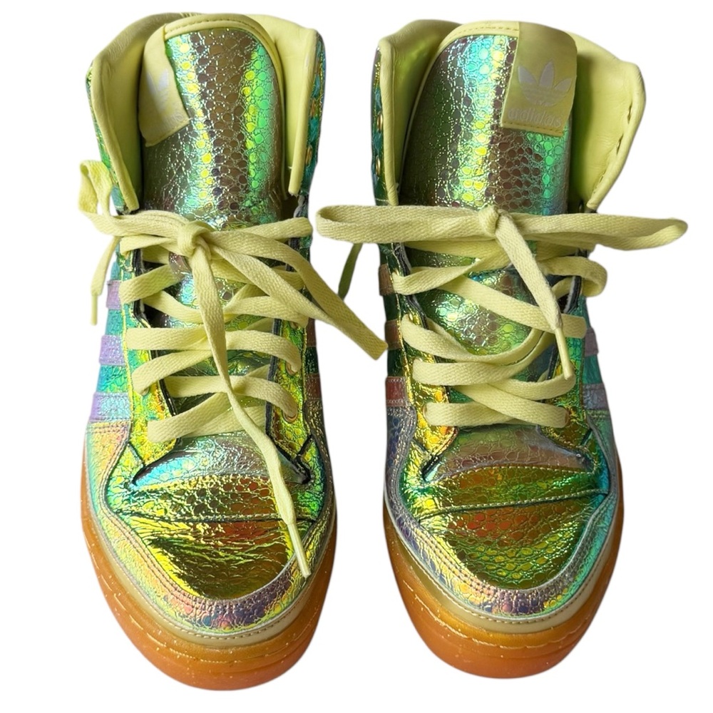 Adidas Jeremy Scott Iridescent Foil Sneakers | 7.5 MENS/ 8.5 WOMENS - UNISEX - Picture 2 of 12